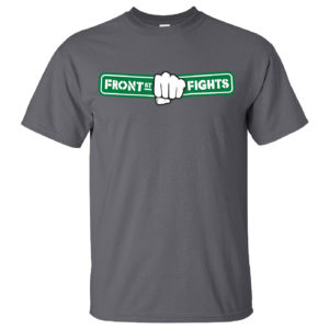 FRONT STREET FIGHTS LOGO TEE, CHARCOAL