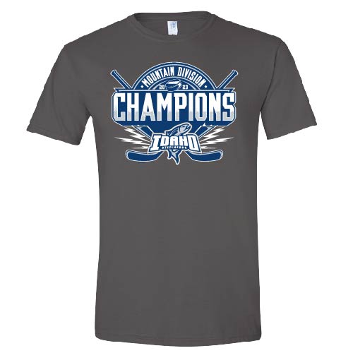 MEN'S WESTERN DIVISION CHAMPIONS LOCKER ROOM TEE, CHARCOAL - Idaho Central  Arena